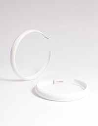 White Rubber Coated 60mm Hoop Earrings - link has visual effect only