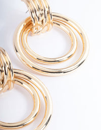 Gold Round Chunky Drop Earrings - link has visual effect only