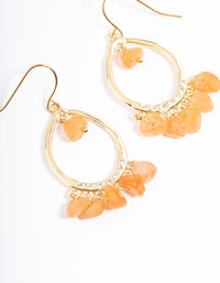 Gold Orange Mini Drop Earrings - link has visual effect only