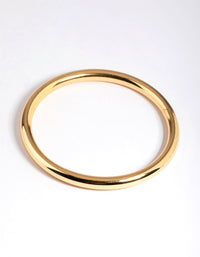 Gold Plated Brass Round Chunky Bangle - link has visual effect only