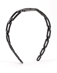 Black Chain Detailed Headband - link has visual effect only