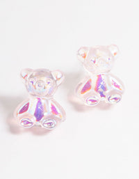 Acrylic Pink Candy Bear Stud Earrings - link has visual effect only