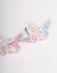 Acrylic Pink Candy Butterfly Stud Earrings - link has visual effect only