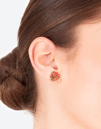 Large Rose Stud Earrings - link has visual effect only