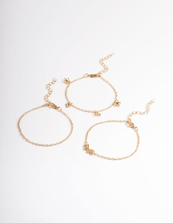 Gold Dainty Garden Bracelet Pack