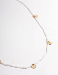 Gold Bead & Pearl Disc Necklace - link has visual effect only