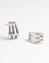 Surgical Steel Triple Illusion Hoop Earrings - link has visual effect only