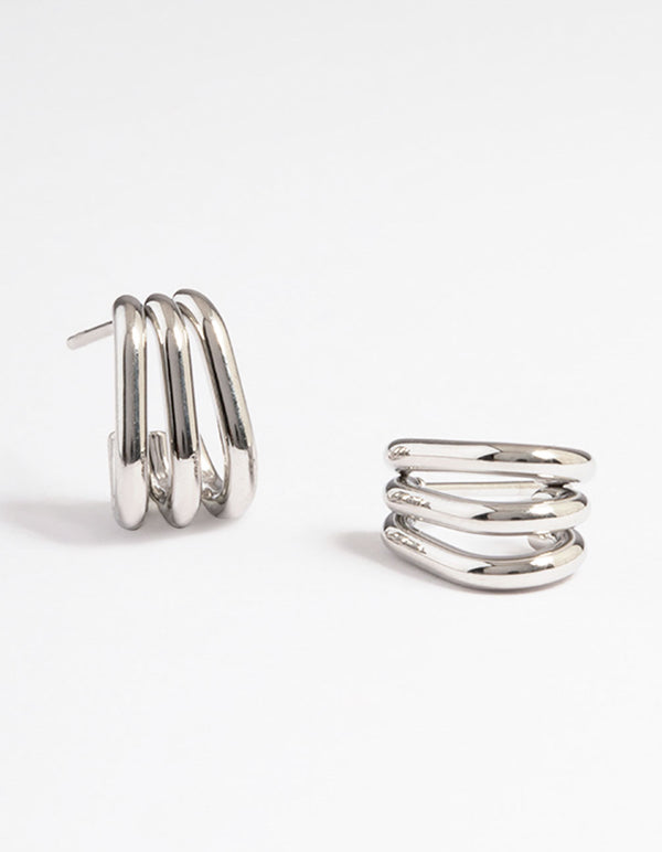 Surgical Steel Triple Illusion Hoop Earrings