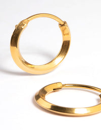 Gold Plated Surgical Steel Bevelled Hoop Earrings - link has visual effect only