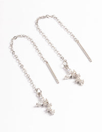 Rhodium Surgical Steel Butterfly Chain Drop Earrings - link has visual effect only