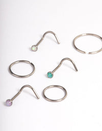 Titanium Blue Pastel Nose Stud 6-Pack - link has visual effect only