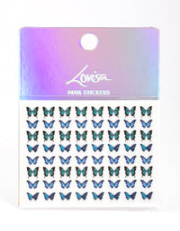 Blue Butterfly Nail Stickers - link has visual effect only