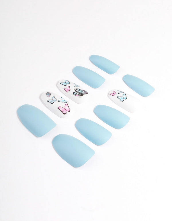 Blue Butterfly Press On Nails