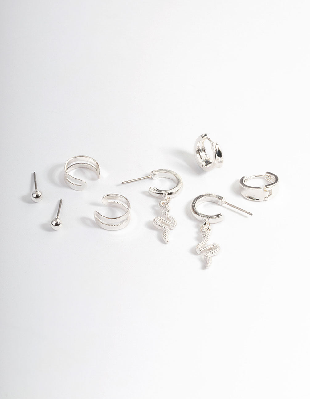 Silver Snake Hoop Earrings 4 Pack Lovisa