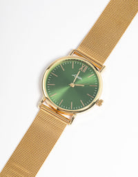 Green Medium Mesh Watch - link has visual effect only