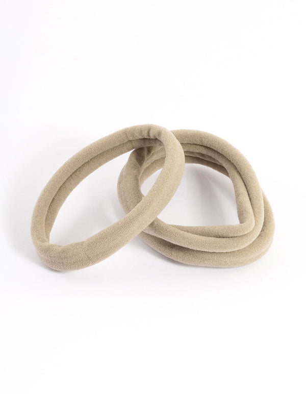 Brown Fabric Hair Tie Pack