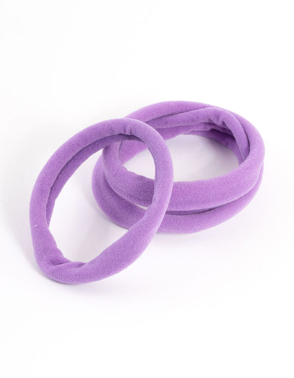 Purple Fabric Hair Tie Pack