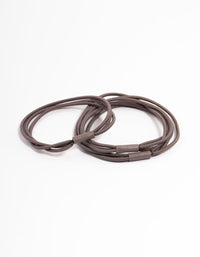 Brown Fabric Hair Tie Pack - link has visual effect only