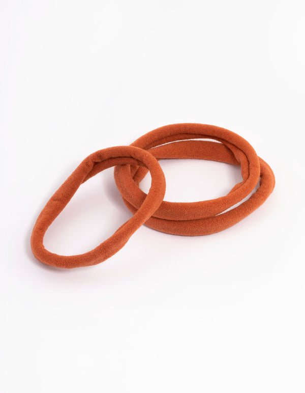 Orange Fabric Hair Tie Pack