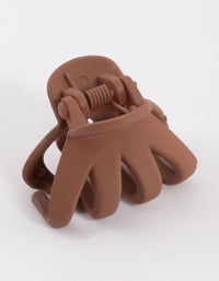 Brown Four Prong Mini Hair Claw Clip - link has visual effect only