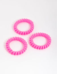 Fuchsia Plastic Large Hair Spiral Pack - link has visual effect only