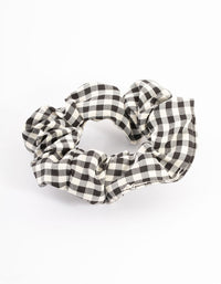 Black Fabric Checkered Scrunchie - link has visual effect only