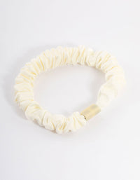 Cream Fabric Clamp Thin Scrunchie - link has visual effect only