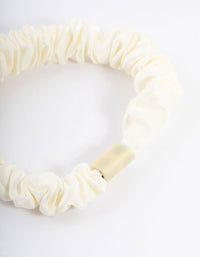 Cream Fabric Clamp Thin Scrunchie - link has visual effect only