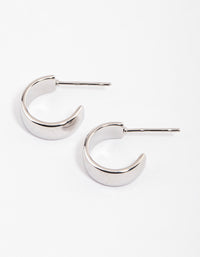 Rhodium Surgical Steel Wide Hoop Earrings - link has visual effect only