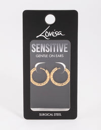 Gold Plated Surgical Steel Scaled Hoop Earrings - link has visual effect only