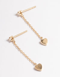 Gold Sterling Plated Thread Heart Earrings - link has visual effect only