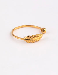 Gold Sterling Plated Leaf Wrap Ring - link has visual effect only