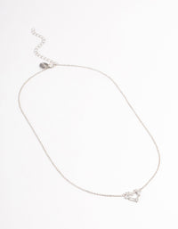 Silver Stone Heart Pendant Necklace - link has visual effect only