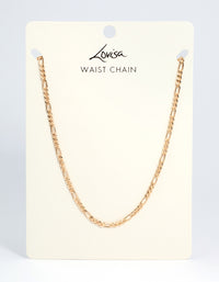 Gold Figaro Waist Chain - link has visual effect only