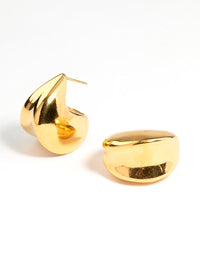 Gold Plated Stainless Steel Thick Scoop Earrings - link has visual effect only