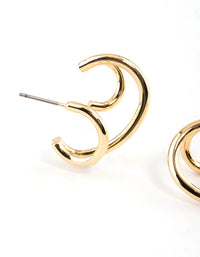 Gold Plated Hoop Layer Cuff Earrings - link has visual effect only