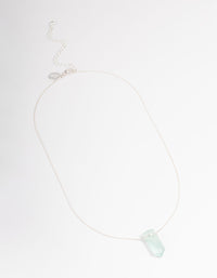 Silver Green Fluorite Shard Curb Necklace - link has visual effect only