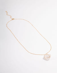 Gold Clear Quartz Statement Cage Necklace - link has visual effect only