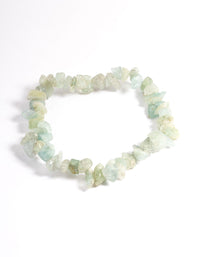 Green Fluroite Stone Stretch Bracelet - link has visual effect only