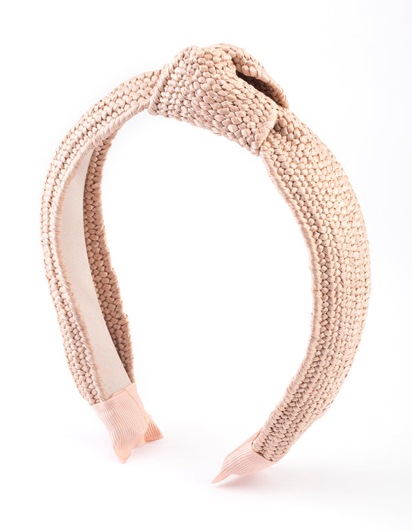 Blush Fabric Woven Knot Headband