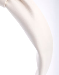 Cream Fabric Faux Leather Large Knot Headband - link has visual effect only