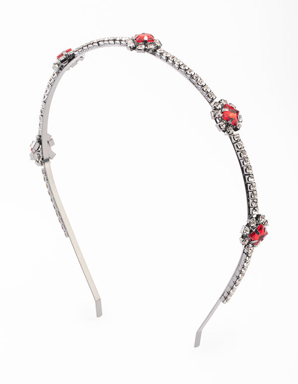 Gunmetal Square Stone Cupchain Headband