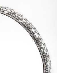 Silver Rectangle Diamante Headband - link has visual effect only