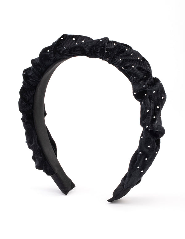 Fabric Velvet Diamante Headband