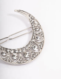 Rhodium Mixed Diamante Crescent Hair Clips - link has visual effect only