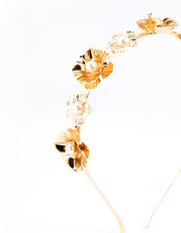 Gold Mixed Flower Pearl Headband - link has visual effect only