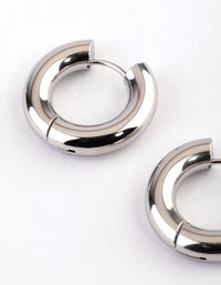 Waterproof Stainless Steel Thick Everyday Huggie Hoop Earrings - link has visual effect only