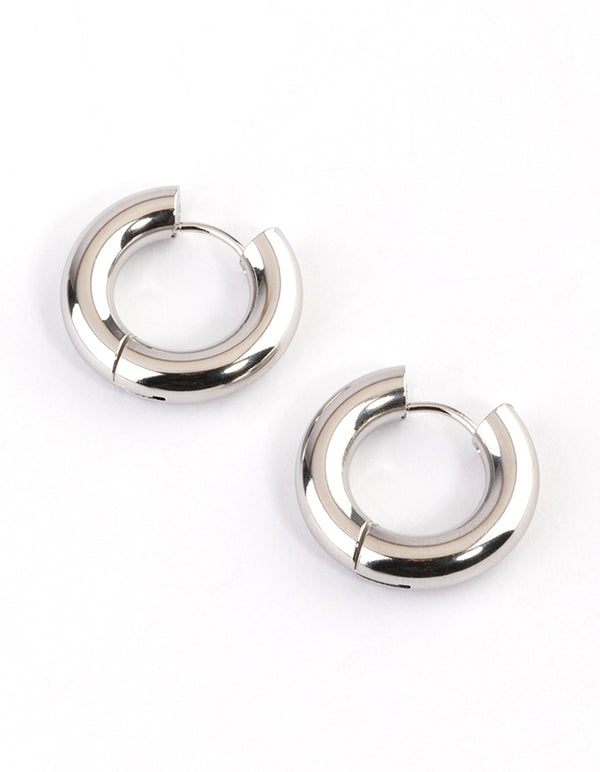 Waterproof Stainless Steel Thick Everyday Huggie Hoop Earrings