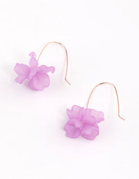 Rose Gold Mini Frosted Flower Drop Earrings - link has visual effect only