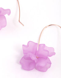 Rose Gold Mini Frosted Flower Drop Earrings - link has visual effect only